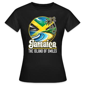 Nationalité du pays battant pavillon de la Jamaïque, I - T-shirt Femme - noir - Devant - AI Model Female 172 dark (172cm)
