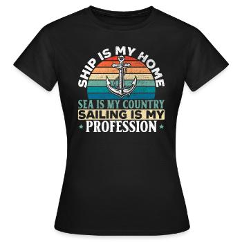 Métier de marin Matelot Voile en mer - T-shirt Femme - noir - Devant - AI Model Female 172 dark (172cm)