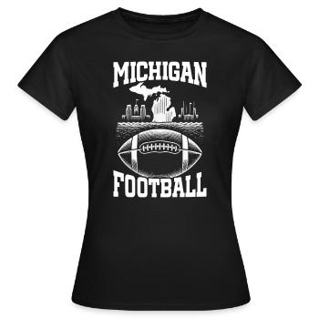 Michigan Football - Frauen T-Shirt - Schwarz - Vorne - AI Model Female 172 dark (172cm)