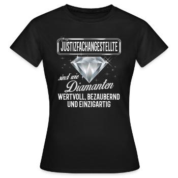 JUSTIZFACHANGESTELLTE-DM - Frauen T-Shirt - Schwarz - Vorne - AI Model Female 172 dark (172cm)