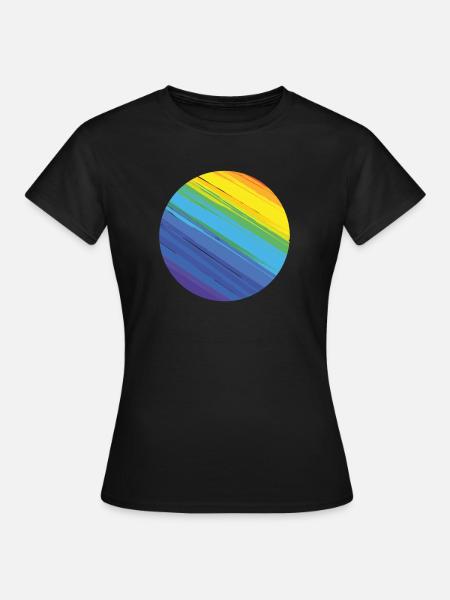 Regenbogen Kreis - Frauen T-Shirt - Schwarz