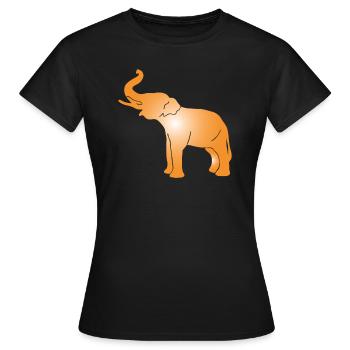 elefanten silhouette elefantElefanten Silhouette - Frauen T-Shirt - Schwarz - Vorne - AI Model Female 172 dark (172cm)