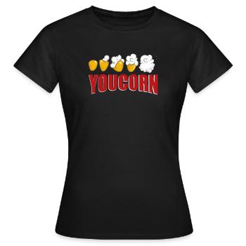 Popcorn disant - T-shirt Femme - noir - Devant - AI Model Female 172 dark (172cm)