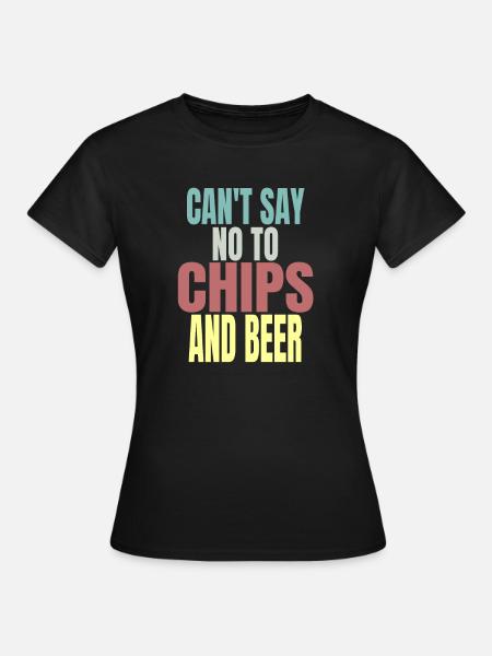 Chips und Bier - Frauen T-Shirt - Schwarz