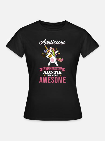 Tante Einhorn Geschenk lustiger Spruch - Frauen T-Shirt - Schwarz