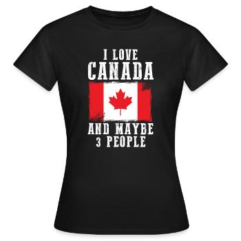 Drapeau du Canada Drapeau - T-shirt Femme - noir - Devant - AI Model Female 172 dark (172cm)