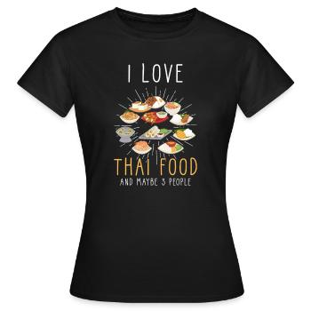 Thaï food thaïlandaise - T-shirt Femme - noir - Devant - AI Model Female 172 dark (172cm)