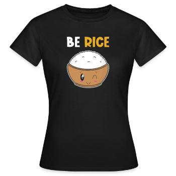 Kawaii riz drôle de jeu de mots riz - T-shirt Femme - noir - Devant - AI Model Female 172 dark (172cm)