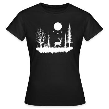 Forest Nature Wilderness - Women's T-Shirt - black - Front - AI Model Female 172 dark (172cm)
