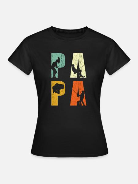 Pêcher papa pêche cadeau - T-shirt Femme - noir