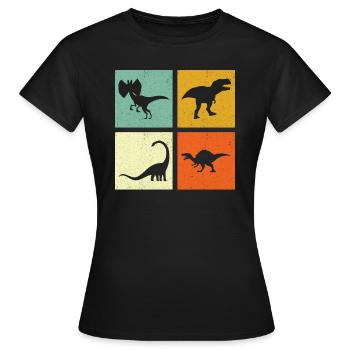 Dino Dinosaurier - Frauen T-Shirt - Schwarz - Vorne - AI Model Female 172 dark (172cm)