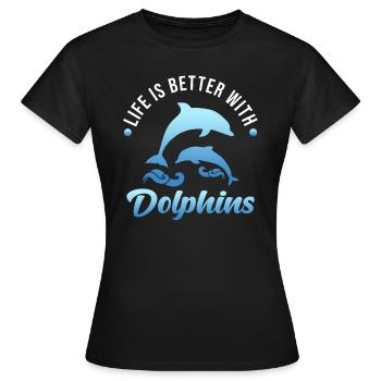 Delfin - T-shirt Femme - noir - Devant - AI Model Female 172 dark (172cm)