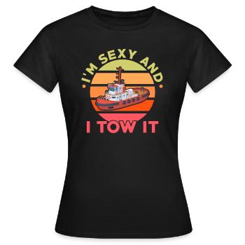tug - Women's T-Shirt - black - Front - AI Model Female 172 dark (172cm)