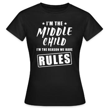 Enfant moyen - T-shirt Femme - noir - Devant - AI Model Female 172 dark (172cm)
