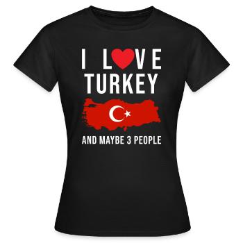 Turquie j'aime la Turquie - T-shirt Femme - noir - Devant - AI Model Female 172 dark (172cm)