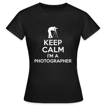 Keep calm Photographer - T-shirt Femme - noir - Devant - AI Model Female 172 dark (172cm)