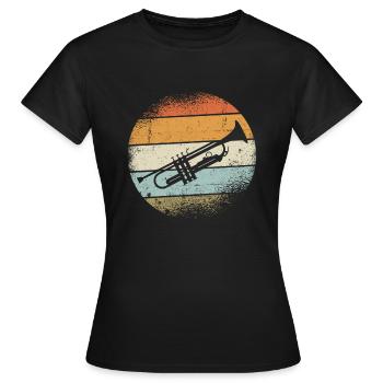 Trumpet Instrument - Women's T-Shirt - black - Front - AI Model Female 172 dark (172cm)
