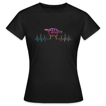 Zeichner Zeichnen Zeichenstift - Frauen T-Shirt - Schwarz - Vorne - AI Model Female 172 dark (172cm)