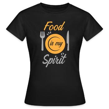 La bouffe sort drôle - T-shirt Femme - noir - Devant - AI Model Female 172 dark (172cm)