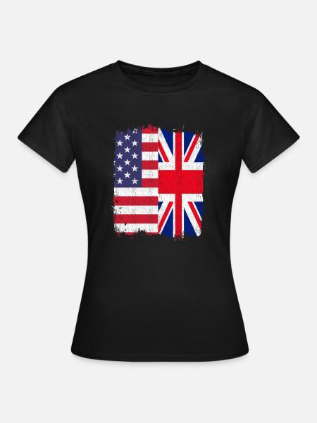 UK USA Flagge - Frauen T-Shirt - Schwarz