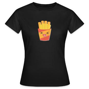 Frites Kawaii Fast Food - T-shirt Femme - noir - Devant - AI Model Female 172 dark (172cm)