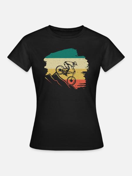 Downhill Retro - Frauen T-Shirt - Schwarz