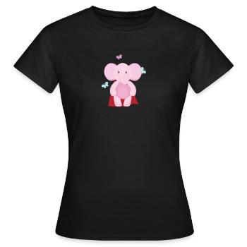 Éléphant Superhéros - T-shirt Femme - noir - Devant - AI Model Female 172 dark (172cm)
