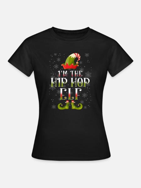 Hip Hop Elf Weihnachtsgeschenk - Frauen T-Shirt - Schwarz