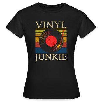 Collectionneur de disques Vinyl Junkie - T-shirt Femme - noir - Devant - AI Model Female 172 dark (172cm)