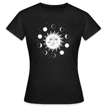 Soleil Lune occulte - T-shirt Femme - noir - Devant - AI Model Female 172 dark (172cm)