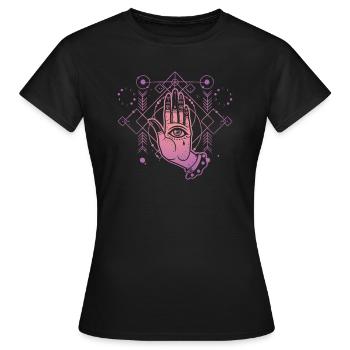 Hand Tarot sacred geometry - Women's T-Shirt - black - Front - AI Model Female 172 dark (172cm)