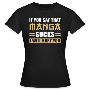 Manga - Frauen T-Shirt - Schwarz - Vorne - AI Model Female 172 dark (172cm)