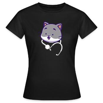 Stethoscope cute - Women's T-Shirt - black - Front - AI Model Female 172 dark (172cm)