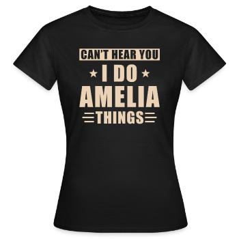 Amelia things - Frauen T-Shirt - Schwarz - Vorne - AI Model Female 172 dark (172cm)