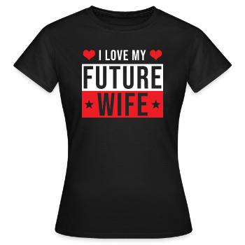 Engaged Gift - Women's T-Shirt - black - Front - AI Model Female 172 dark (172cm)