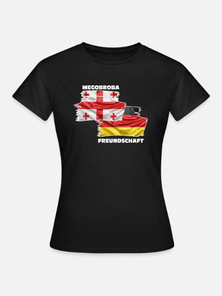Georgien Deutschland Fahne Freundschaft - Frauen T-Shirt - Schwarz