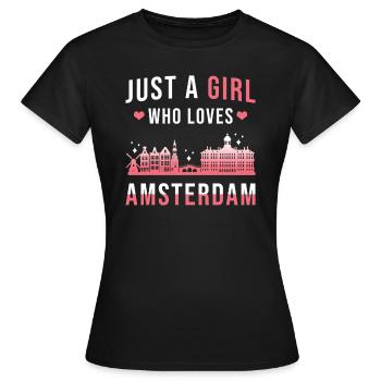 Amsterdam - Women's T-Shirt - black - Front - AI Model Female 172 dark (172cm)