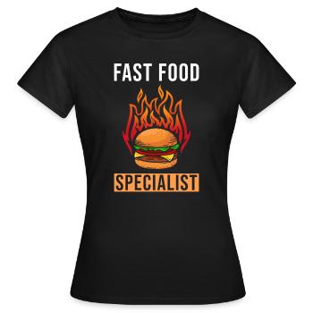 Spécialiste de la restauration rapide - T-shirt Femme - noir - Devant - AI Model Female 172 dark (172cm)