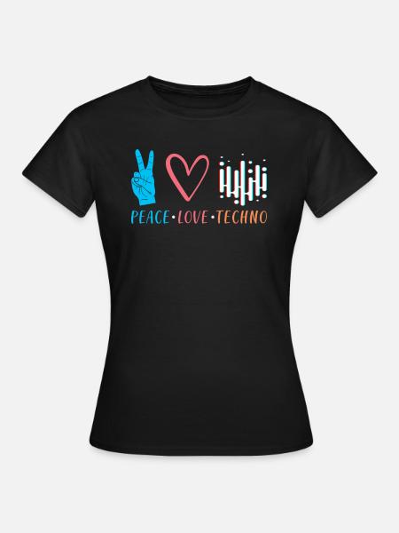 Techno - Frauen T-Shirt - Schwarz