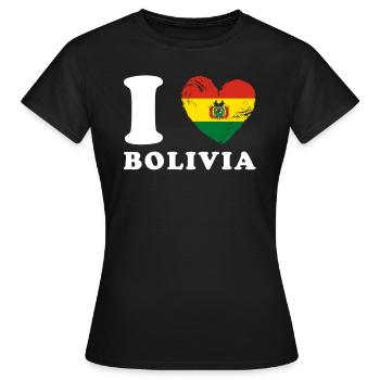 Ich liebe Bolivien - Frauen T-Shirt - Schwarz - Vorne - AI Model Female 172 dark (172cm)