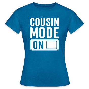 Expectant Cousin Saying - Women's T-Shirt - antique blue sapphire heather - Front - AI Model Female 172 dark (172cm)