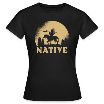 Indian - Women's T-Shirt - black - Front - AI Model Female 172 dark (172cm)