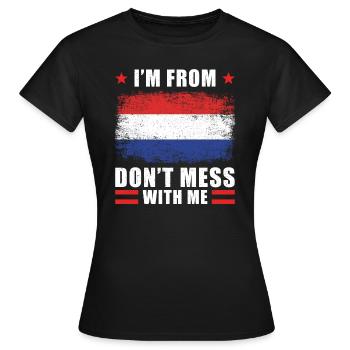 Néerlandais néerlandais disant drôle - T-shirt Femme - noir - Devant - AI Model Female 172 dark (172cm)