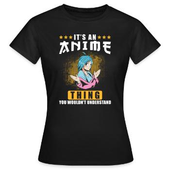 Anime - T-shirt Femme - noir - Devant - AI Model Female 172 dark (172cm)