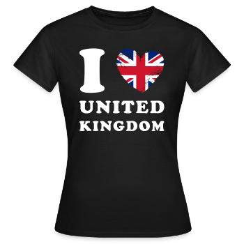 England I love United Kingdom - Frauen T-Shirt - Schwarz - Vorne - AI Model Female 172 dark (172cm)