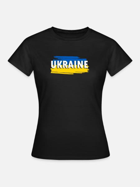 Ukraine Flagge - Frauen T-Shirt - Schwarz