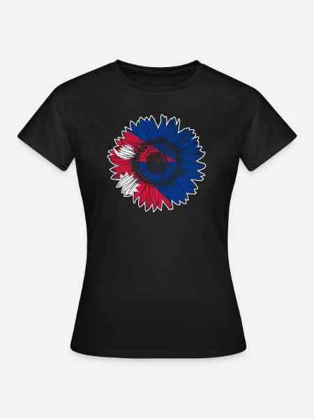 Nepal Flagge Sonnenblume - Frauen T-Shirt - Schwarz
