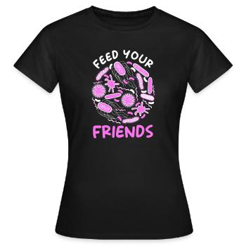 Microbiome disant - T-shirt Femme - noir - Devant - AI Model Female 172 dark (172cm)