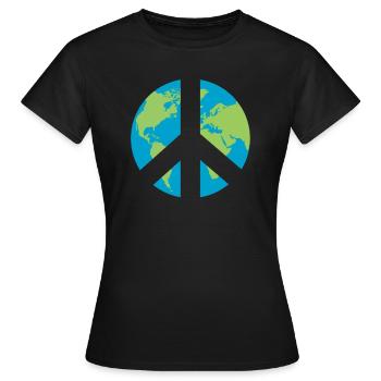 Symbole de la paix mondiale - T-shirt Femme - noir - Devant - AI Model Female 172 dark (172cm)