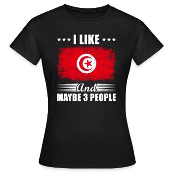 Tunisie - T-shirt Femme - noir - Devant - AI Model Female 172 dark (172cm)
